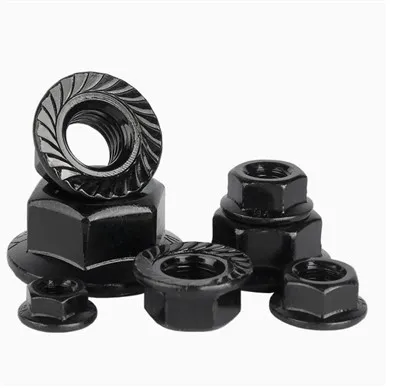 Klas 4.8 Nwa Egzagòn Flange Nwa ak Serrations